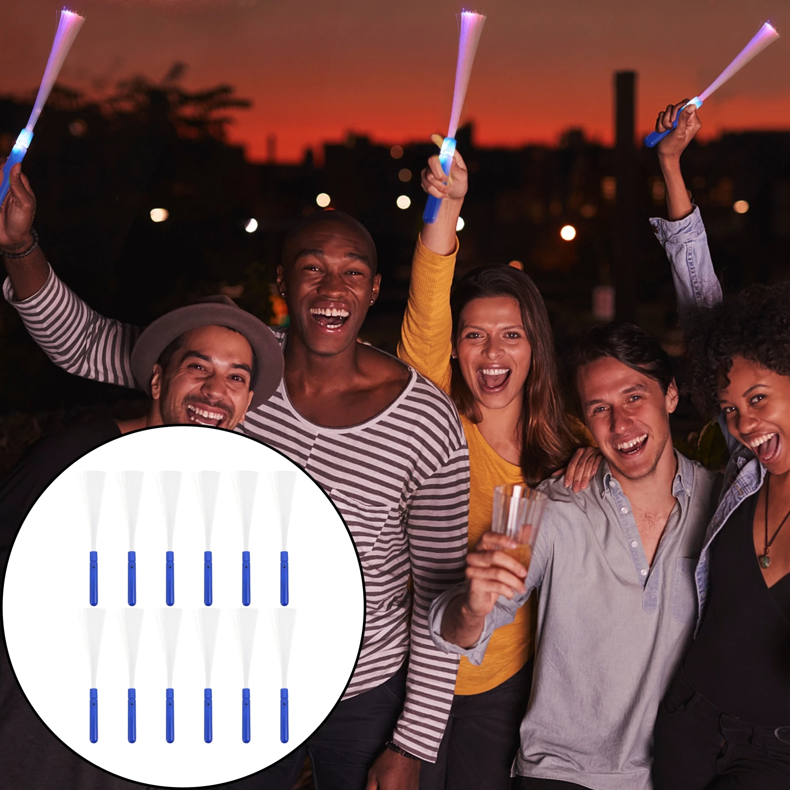 

12 pcs Flashing Braids Led Fiber Optic Sticks For Party Concert Glow Stick Supplies Carnival Festival Event Decor