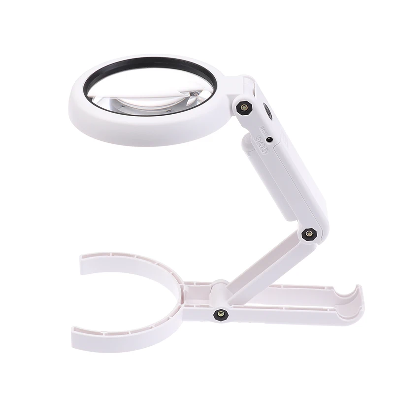 Lupa 11x 5x con 8 luces LED, lupa de escritorio plegable de mano para leer periódicos, herramienta de reparación de lupa