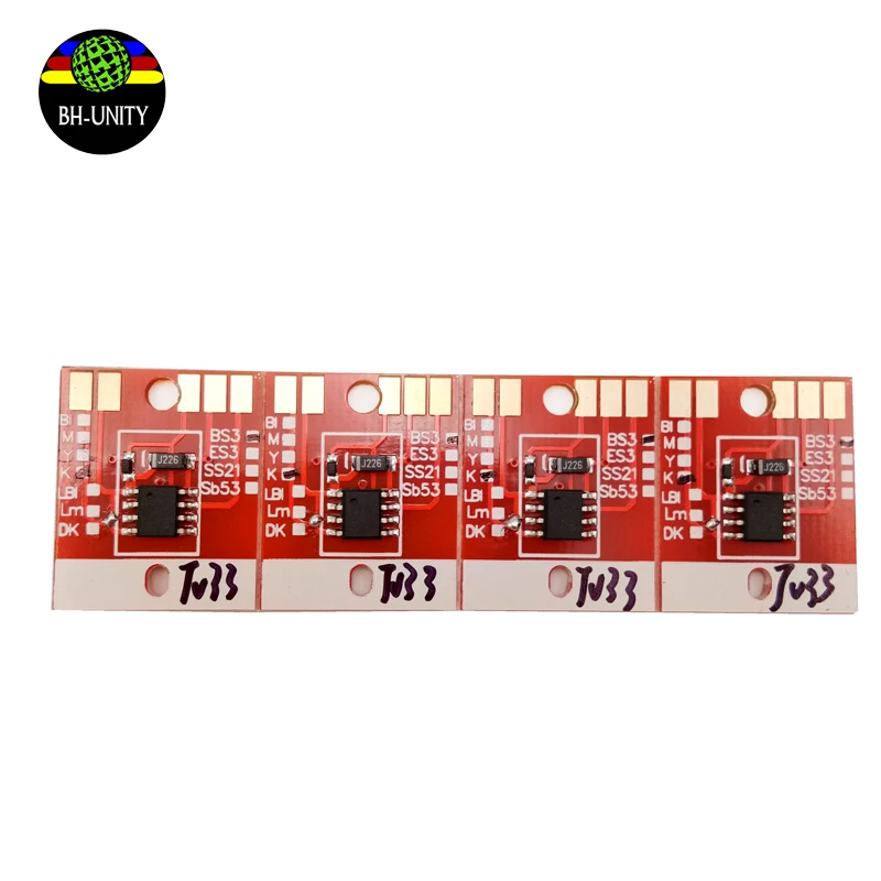 4pcs Mimaki BS3 Auto Reset Permanent Ink Chip for JV300 JV33 SS21 CJV150 Printer Cartridge Chip Compatible with BS3 SS21