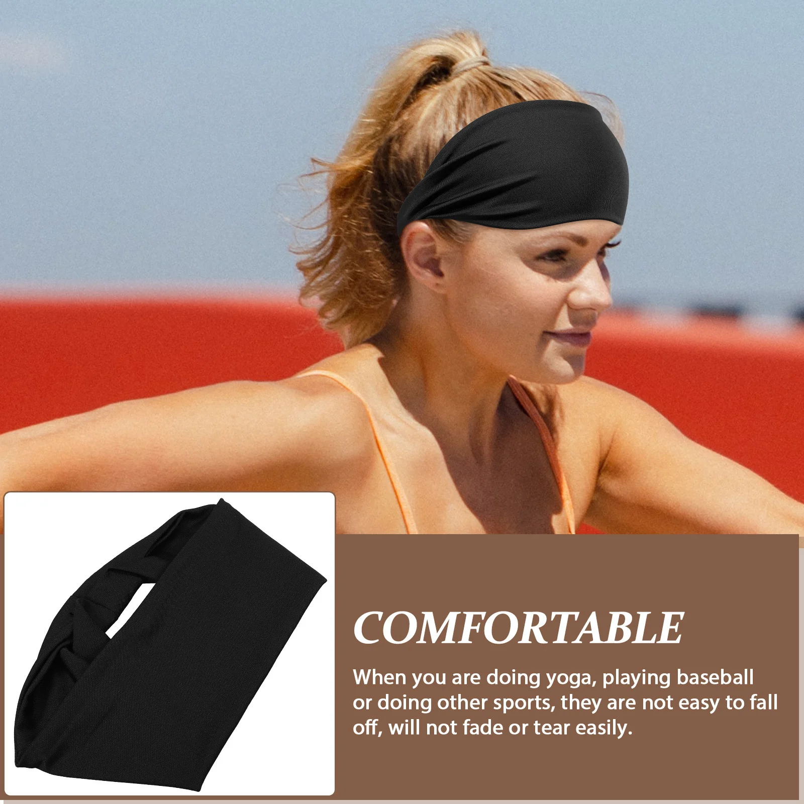 

4Pcs Running Headbands Sweat Absorbing Breathable Anti-Slip Athletic Hairbands Yoga Gym Workout Sweatbands for Women