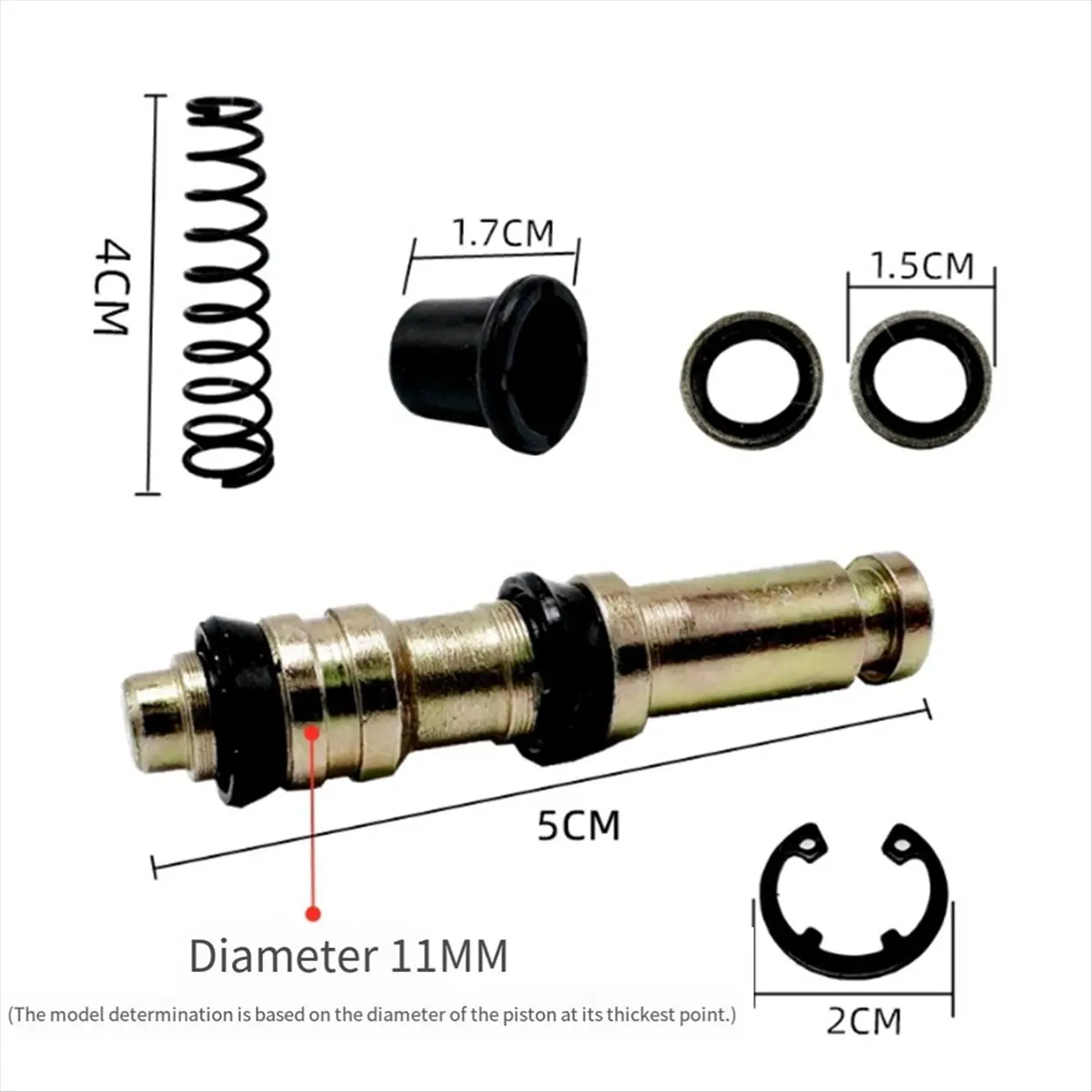 Compatible Motorcycle Hydraulic Disc Brake Pump Repair Kit 11mm Master Cylinder Piston Rings Clutch Brake Pump Piston Repair Kit