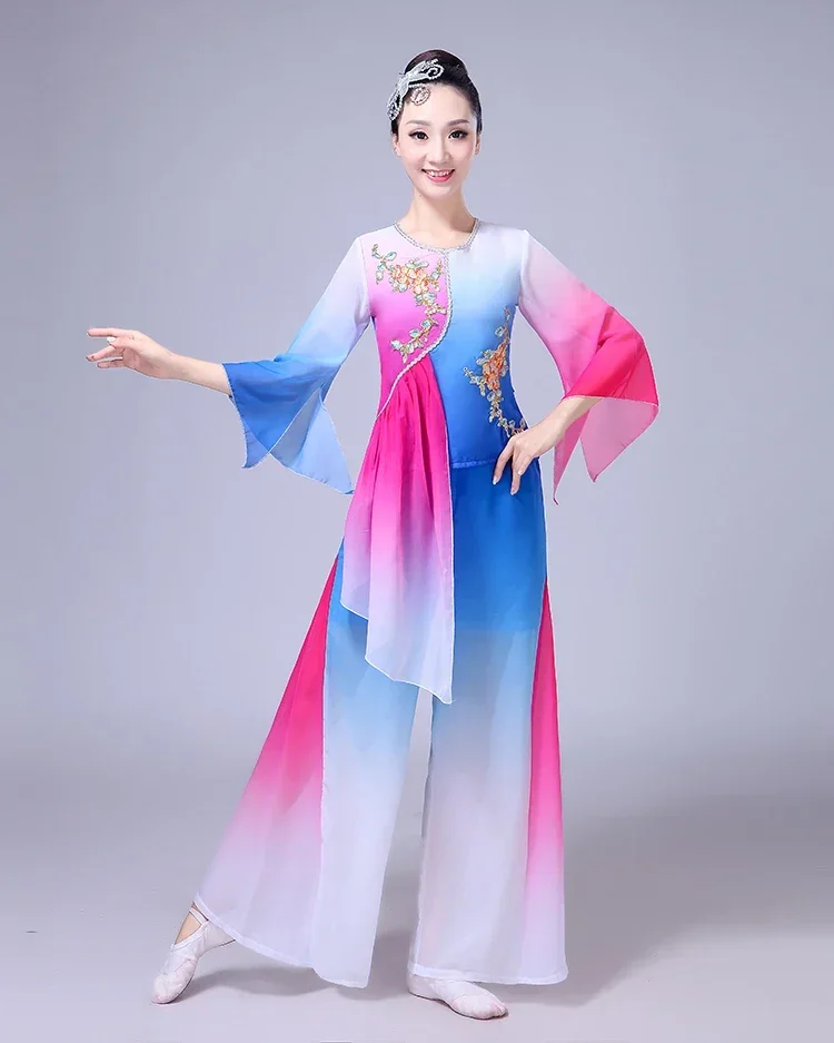 Women's National Square Dance Clothes Ancient Chinese Traditional Clothing Chinese Style Hanfu Classical Yangko Dance Costumes