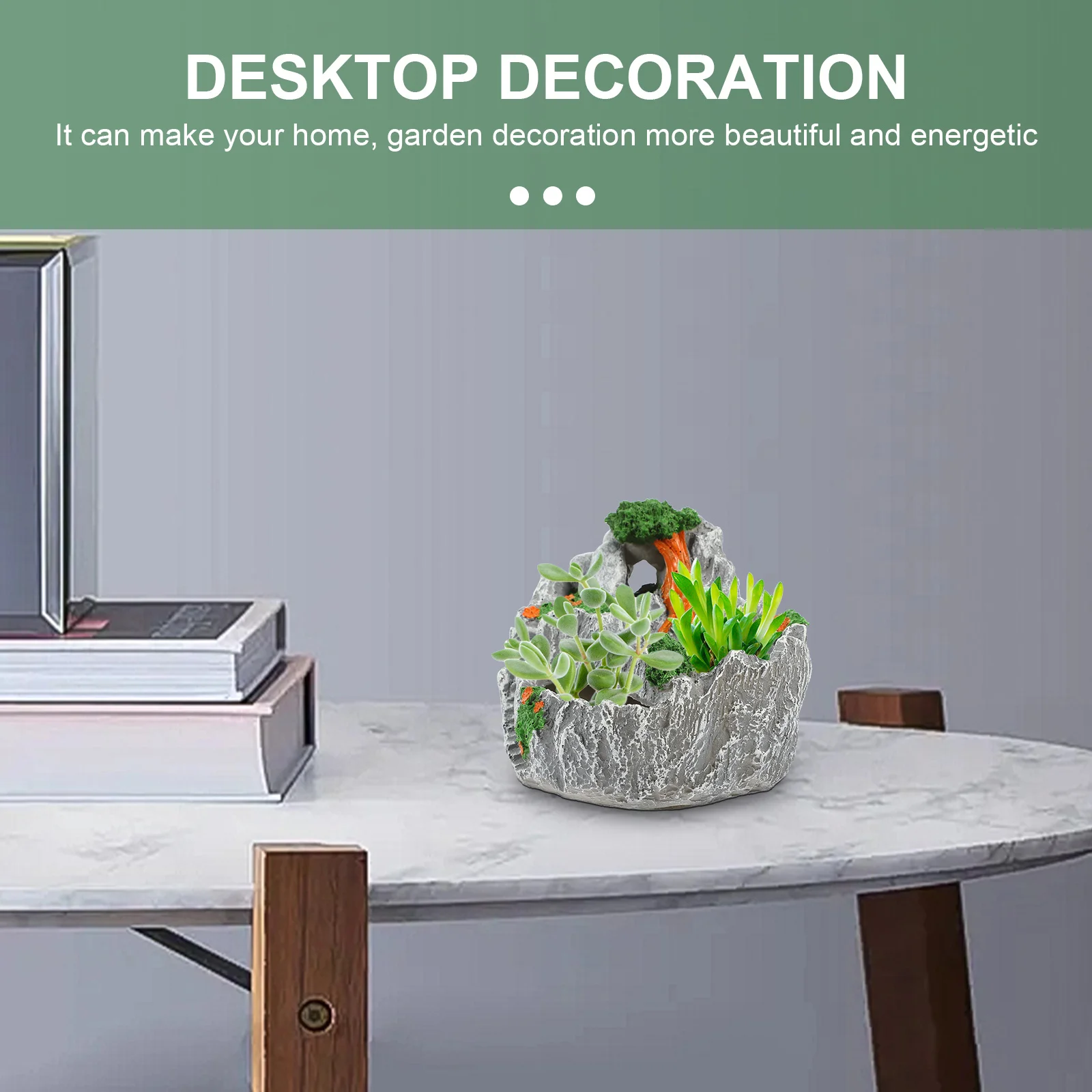 

1Pcs Resin Succulent Planter Pastoral Style Mini House Flower Pot Waterproof Durable Decor Resin Succulent Pot