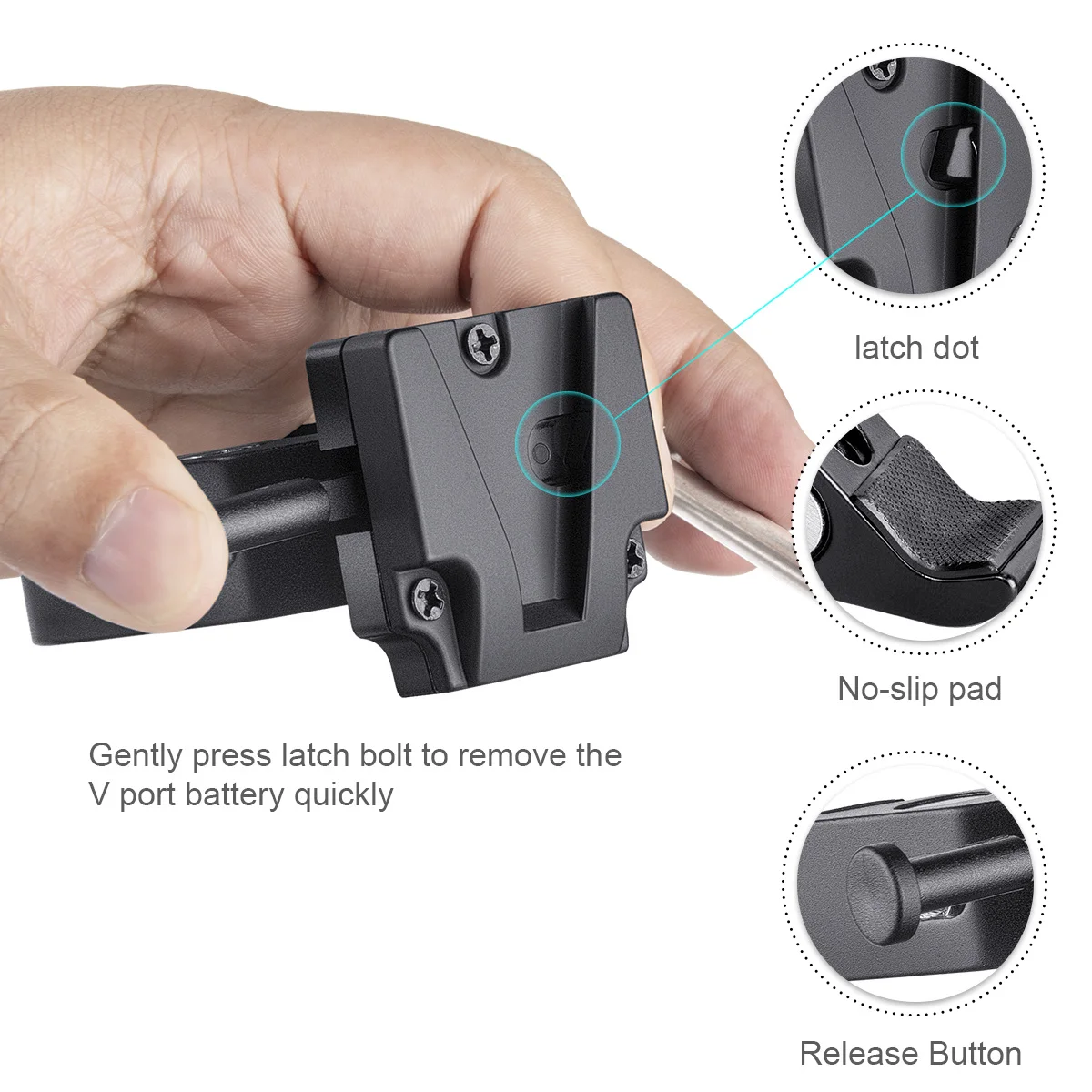 FOMITO V-Mount Battery Clamp Clip Holder Quick Release Plate for Studio Flash Light Camera Tripod Monopod