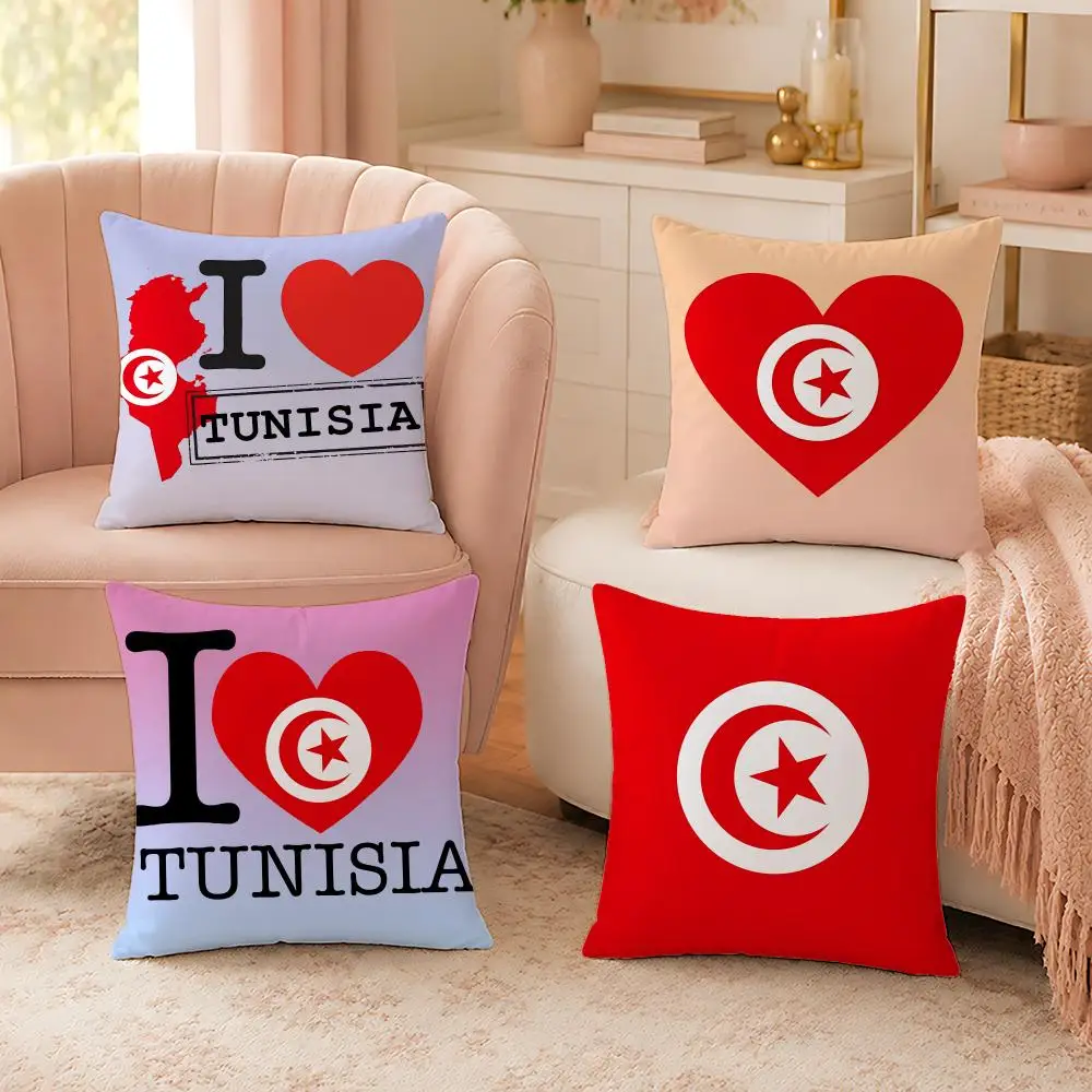 Tunisia Mediterranean Blue Cushion Cover Custom Plush Pillow Cover Soft Cloud Comfort for Sofa Bed Couch