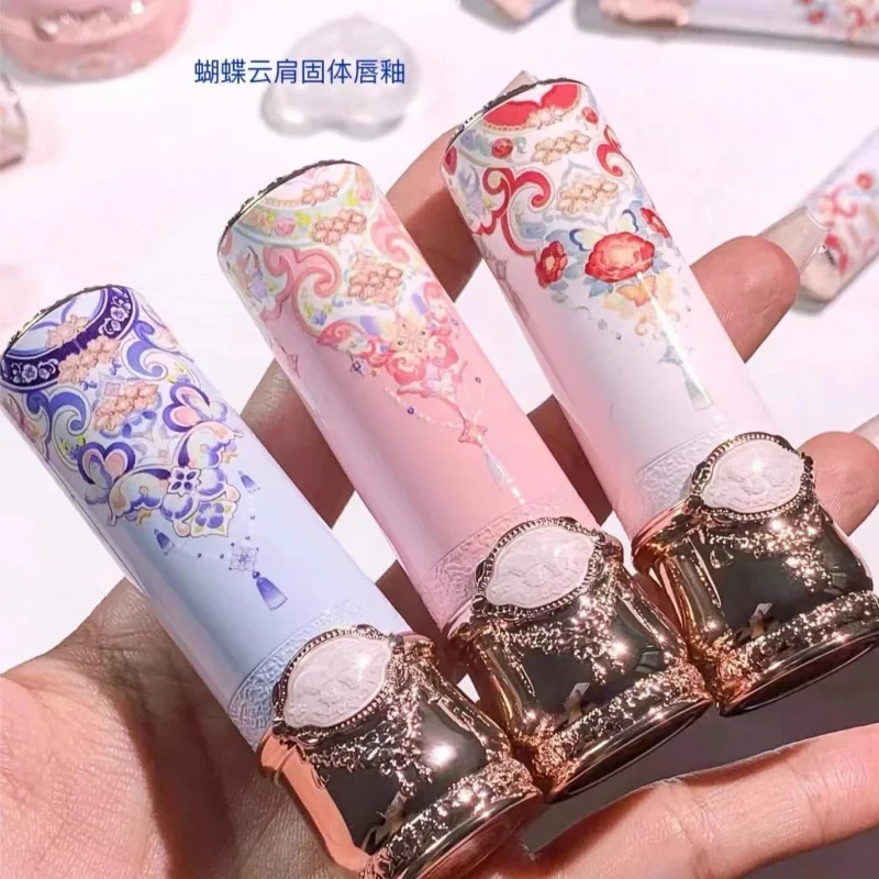 

Flower Knows Butterfly Cloud Collar Collection Solid Lip Glaze Glossy Lipstick Nourishing Moisture Long-asting Makeup Cosmetics