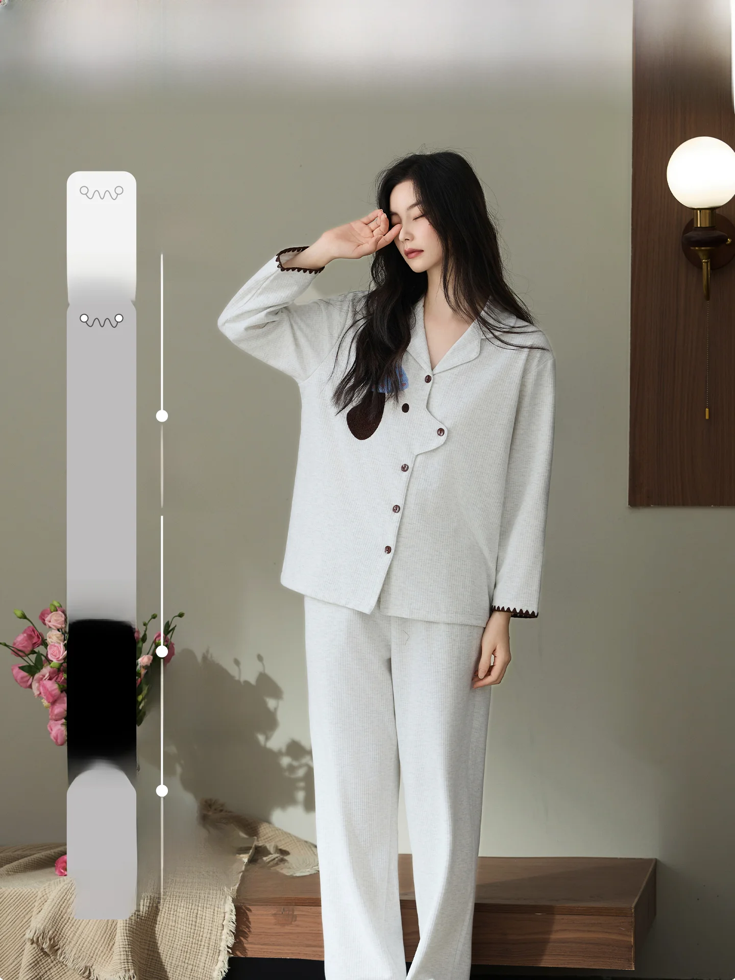 Thickened Warm Fleece Double-sided Brushed Sleepwear Women's Autumn Winter Home Clothes Set Cartoon Outerwear Home Clothes