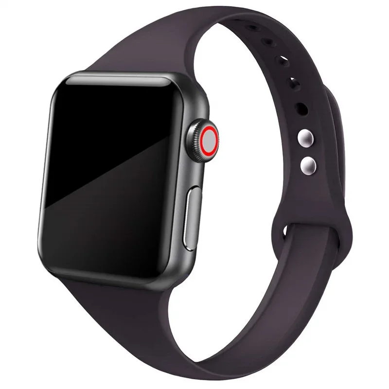 Smukły silikonowy pasek do zegarka Apple 46-45-44mm 41mm 40mm 49-38-42 mm Bransoleta sportowa iWatch series 8 7 6 5 se 4 10 9 ultra2