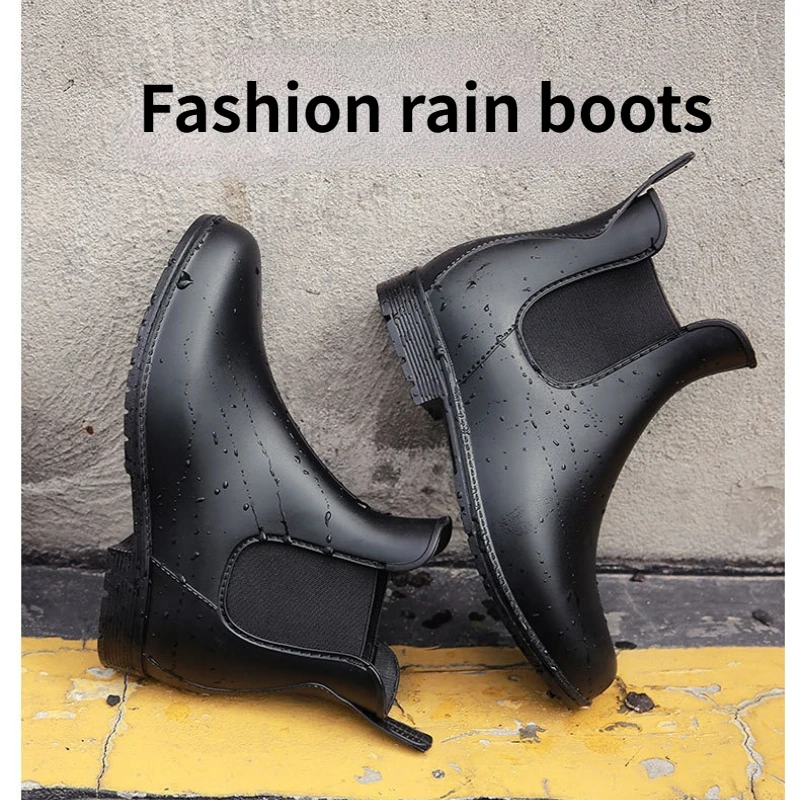 Fashion Chelsea Boots krótkie kalosze damskie kalosze przeciwdeszczowe antypoślizgowe buty wodne dla dorosłych kalosze