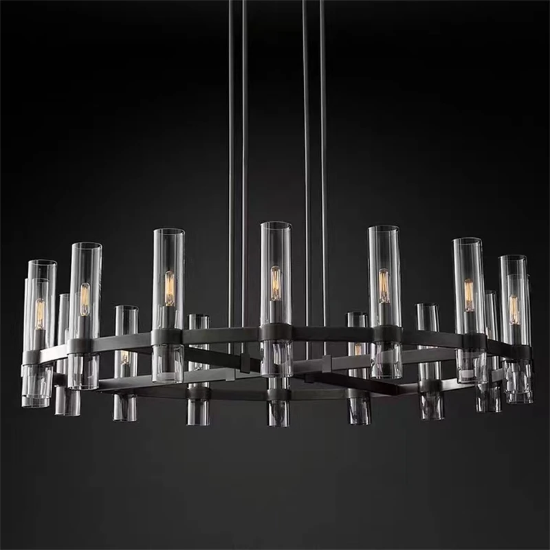 

Industrial chandelier American Loft Lighting E14 Led lamp glass designer for living room Chrome Lamp Foyer Retro dining hanging