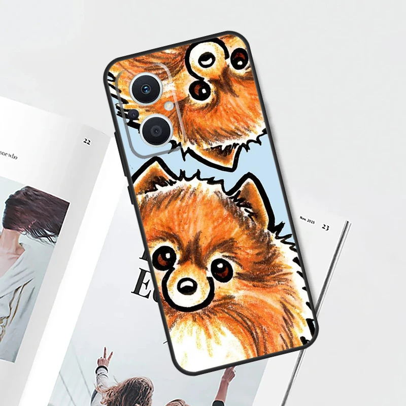 Pomeranian Watercolor Dog Funda For OPPO Reno 10 Pro 8 4 5 6 7 Lite 8T 4Z 5Z OPPO Find X5 Pro X3 X2 Neo X6 Pro Case