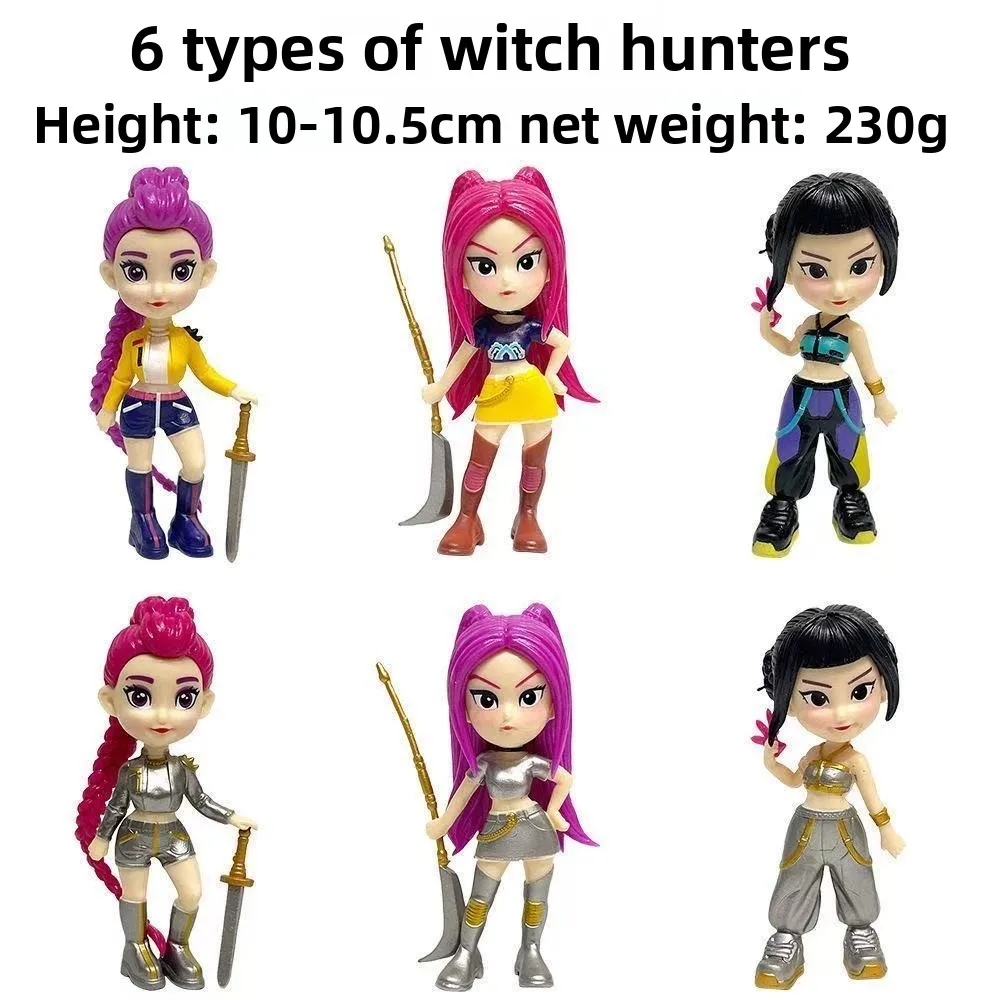 New 6Pcs/set Anime KPop Devil Hunter Doll Vinyl Toy Rumi Mira Zoi Character Vinyl Mask Blind Box Ornament Toys Birthday Gifts