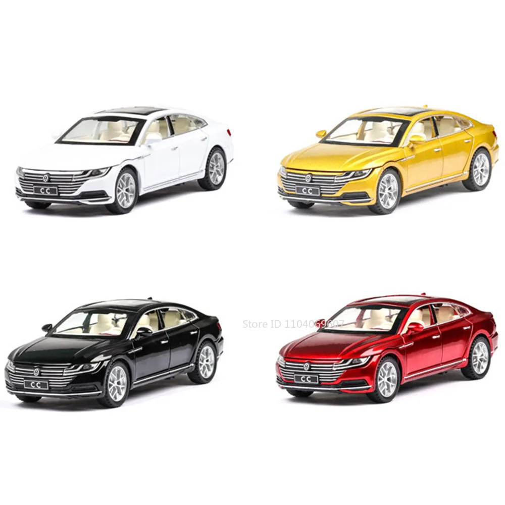 1:32 Volkswagen CC Miniatuur Auto Speelgoedmodellen Legering Diecast Geluid Licht 4 Deuren Geopend Trek Collectie Voertuigen voor Jongens Gift