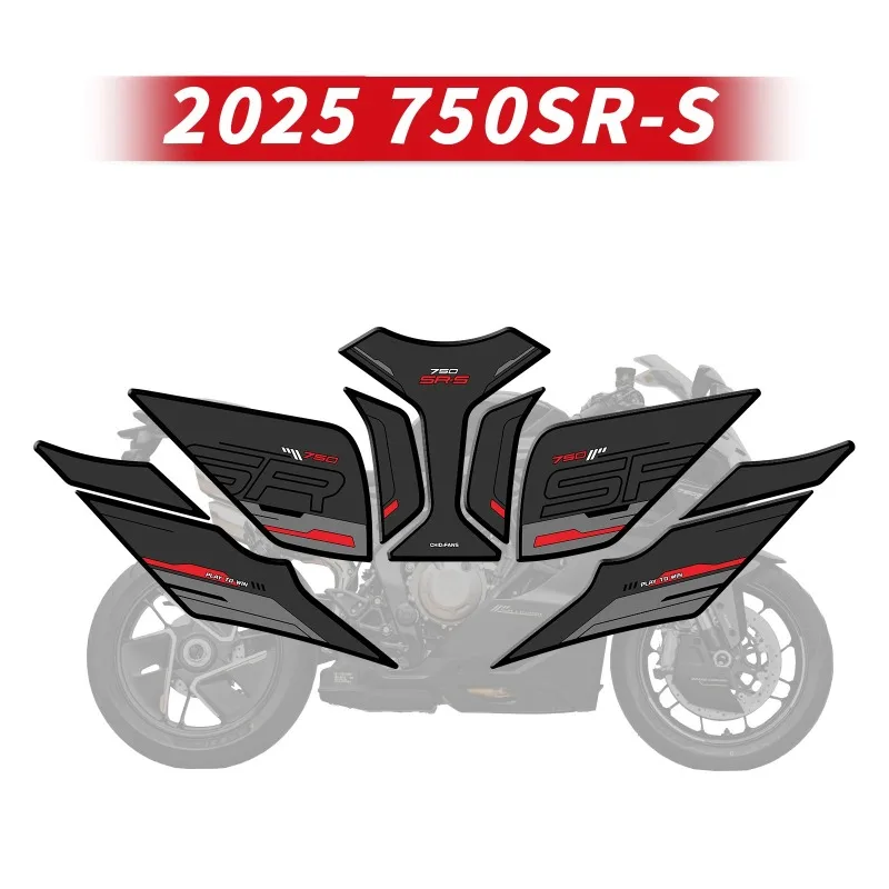 Suitable for 2025 CFMOTO 750SR-S Durable Rubber Tank Pad 3M Adhesive Anti-Yellowing Weatherproof UV-Resistant Mod Parts