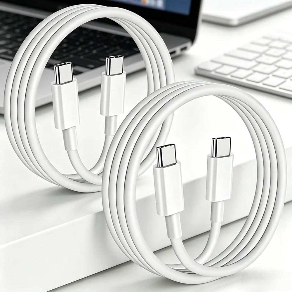

2Pack 2M USB C Fast Charger Data Cable, Dual Type‑C to Type‑C Charging Cord, 2M Long for All USB‑C Enabled Devices