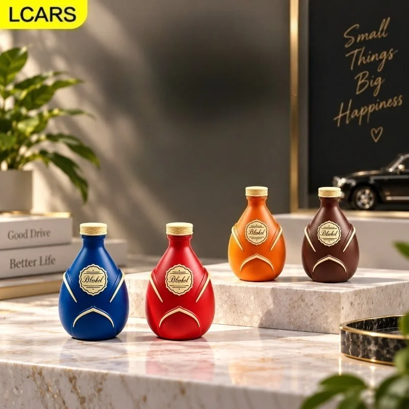 Lcars Car-Mounted Mini Wine Bottle-Shaped Ornament, Pvc Car Dashboard Decoration, Small Ornament for Car Interior and Home Decor, Available in Multiple Colors