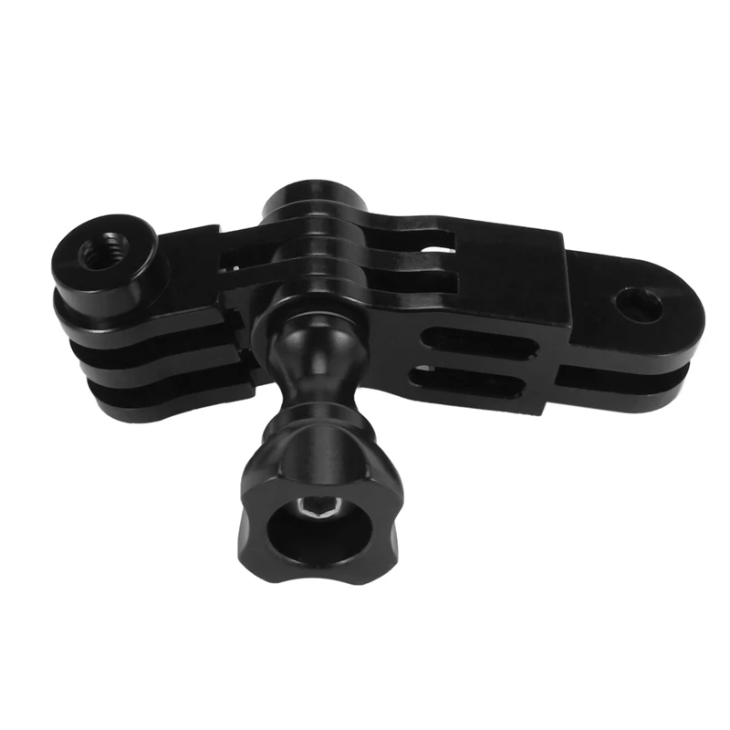 2X CNC سبائك الألومنيوم ثلاثة اتجاهات محور الذراع محول تركيب ل GOPRO بطل 1 2 3 3 + 4 5 جلسة/شاومي يي/SJ/Gitup الأسود