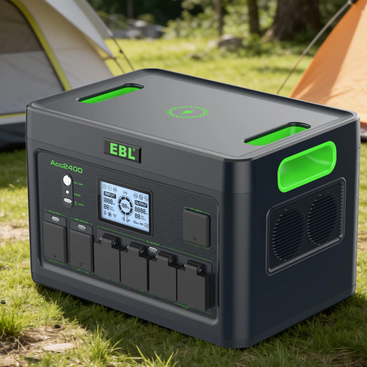 2400W Portable Power Station Generator 1843Wh Capacity Pure Sine Wave AC Output Emergency Backup Battery For Home Outdoor Use