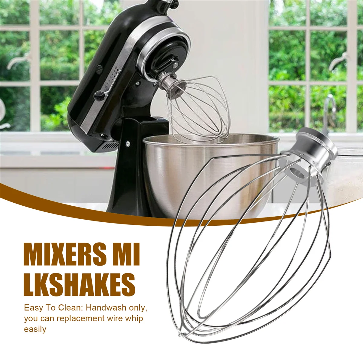 

A69Tfor K5AWW Wire Whip Replacement for Kitchen 5QT 5K5SS 5KPM5 Mixer for 5 Quart Lift Machines Wire Whip 2Pcs