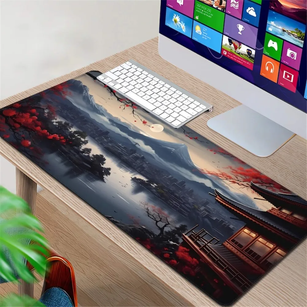 Japanese Landscape Desk Pad pc accessories desk organizers and trays alfombrillas para escritorio tapis de souris