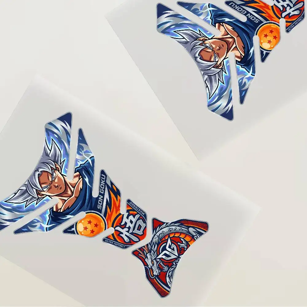 Anime Son Goku Ultimate Instinct  Flat Fishbone Decal Waterproof Motorcycle Gas Tank Sticker Vinyl Graphics Decor Accessories view 3