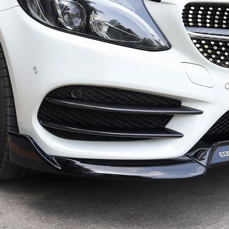메르세데스 벤츠 C 클래스 W205 C180 C200 2015-2018 자동차 프론트 립 범퍼 스포일러 스플리터 안개등 그릴 에어 벤트 커버 스티커 썸네일 4