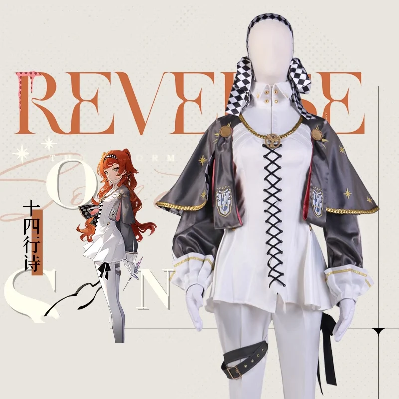 2023 Reverse 1999 Sonetto Cosplay One-piece Cloak white British style Elegant Uniform full set H