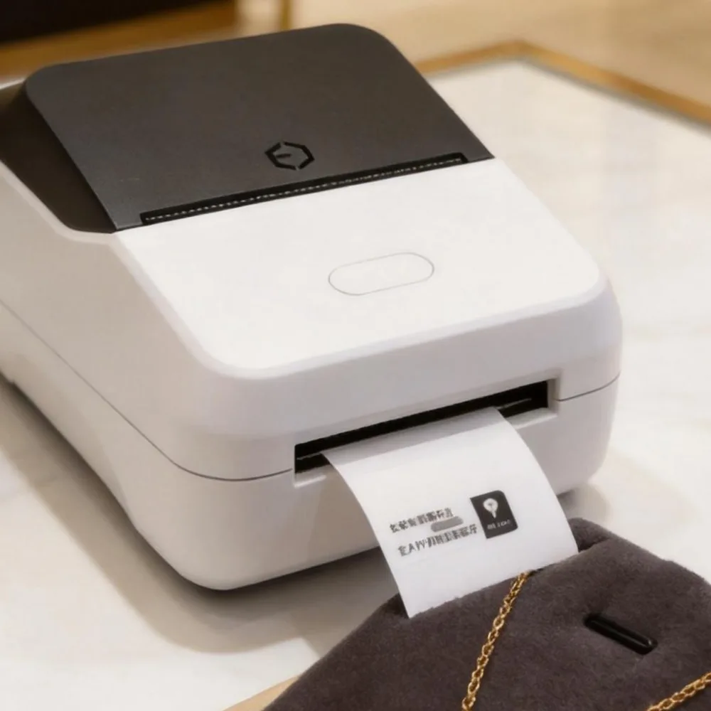 Portable Bluetooth Label Printer Jewelry Price Tag Barcode Printer for Watch Gift Card Small Business