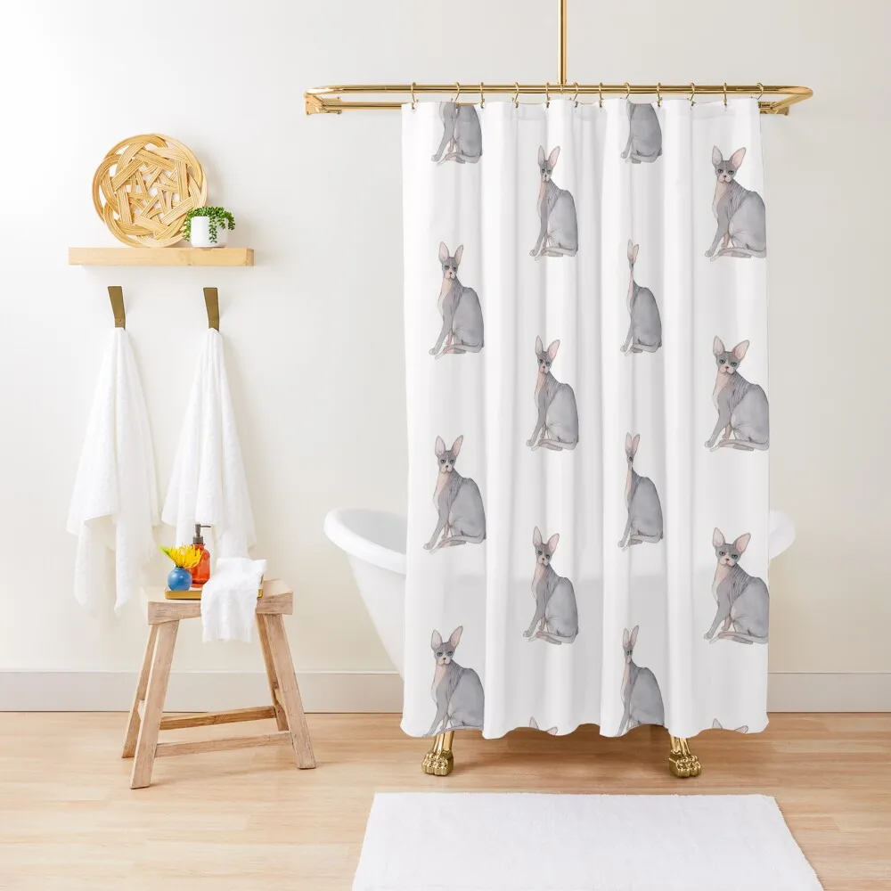 

Cut Sphynx Cat Shower Curtain Bathroom And Shower For Modern Showers For For Curtain
