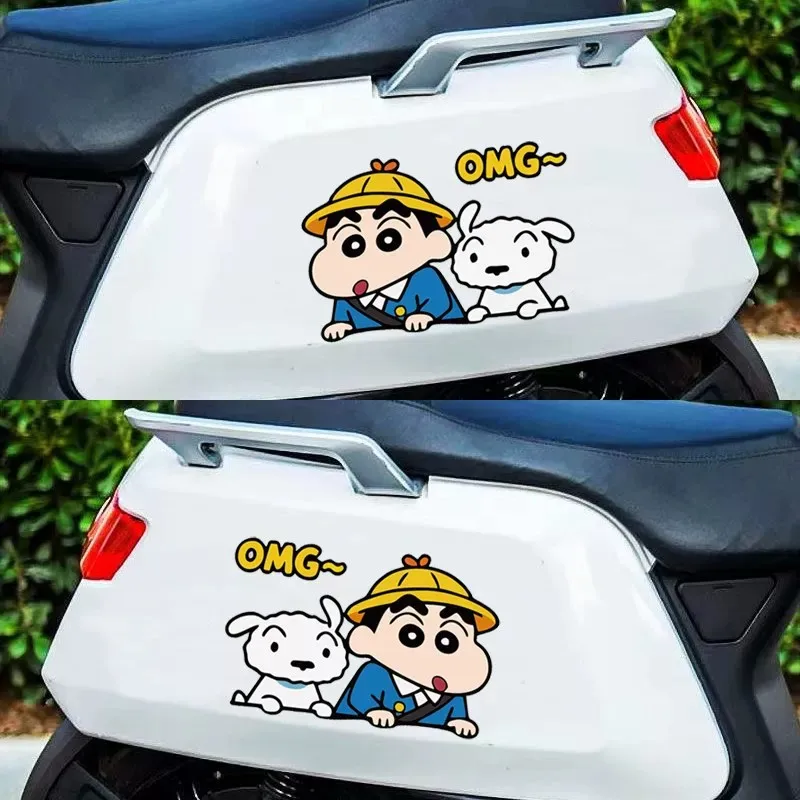 Niedliche Crayon Shin-chan Autoaufkleber Anime-Zubehör Kreatives Design Kofferraum-Kratzerabdeckung Nahtlose Dekorative Aufkleber – Detail 10