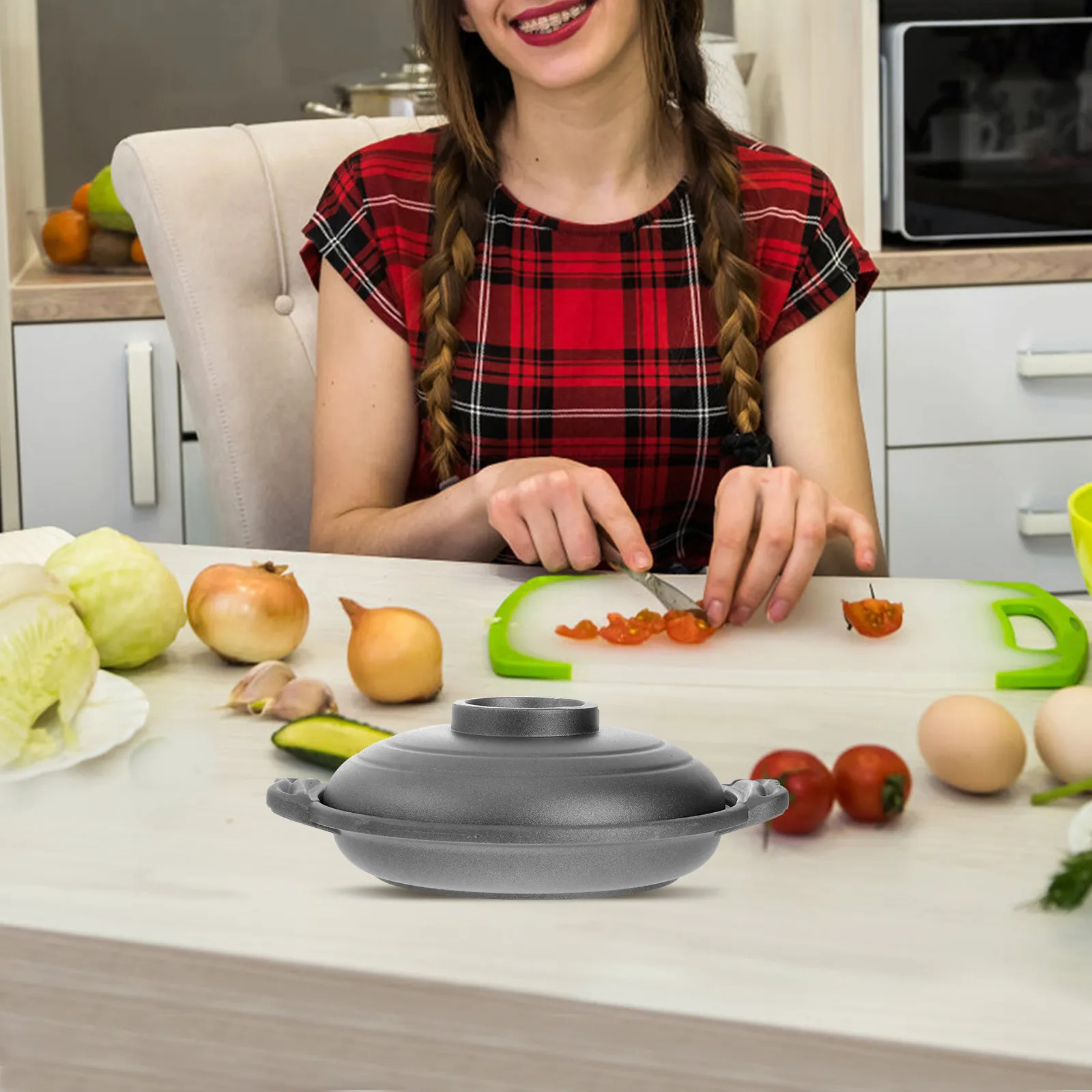 

1Pcs Non Stick Ceramic Casserole Pot for Braised Chicken Rice Thickened Wall Stew Pot Cooking Utensil Heat Resistant Kitchen