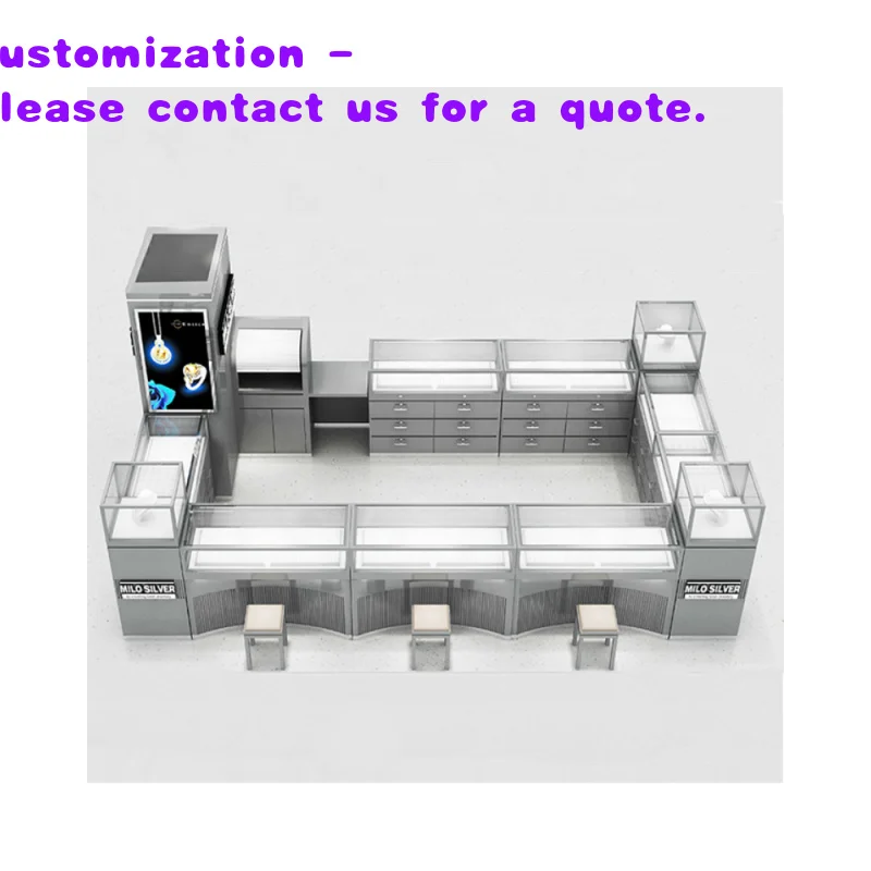 custom.Modern Design Glass Counter Showcase Jewelry Shop Eyeglass Racks Display and Mall Kiosk Cabinet