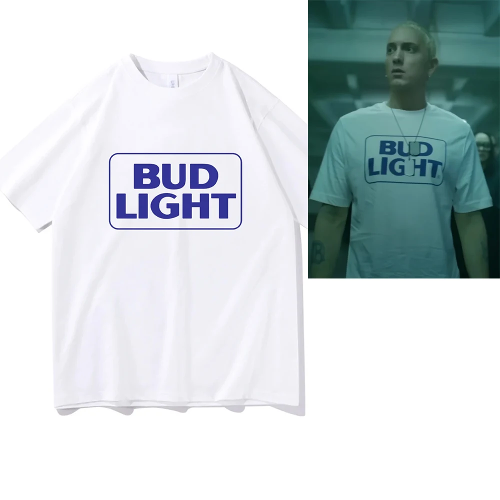 

Eminem Houdini Bud Light T Shirt Men/Women Harajuku The Death of Slim Shady Tshirt Unisex High Quality Letter Cotton Tees Shirts