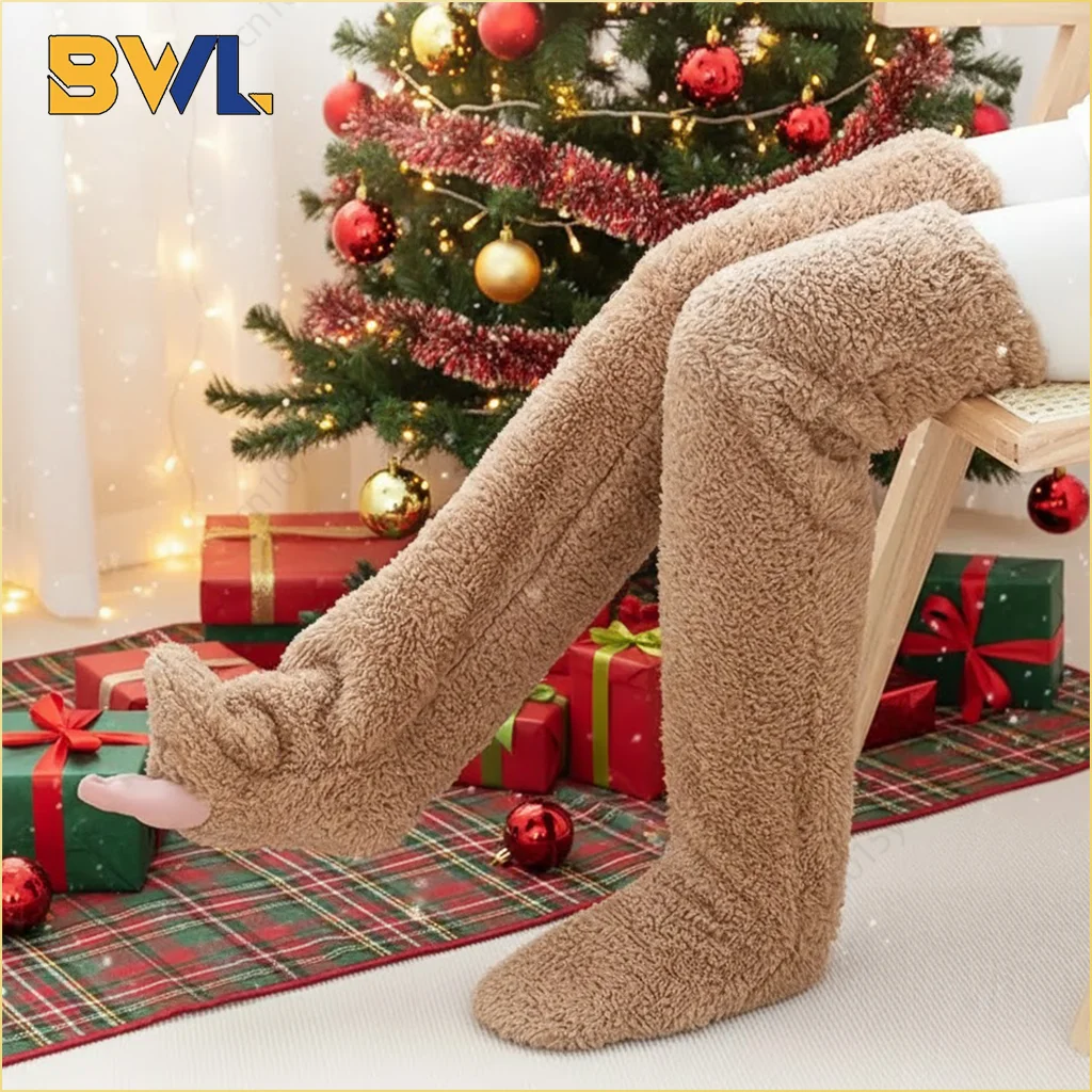 Autumn and Winter Fleece Long Socks Thick Warm Knee Support Socks for Men Women Cold Weather Comfort Christmas Gift