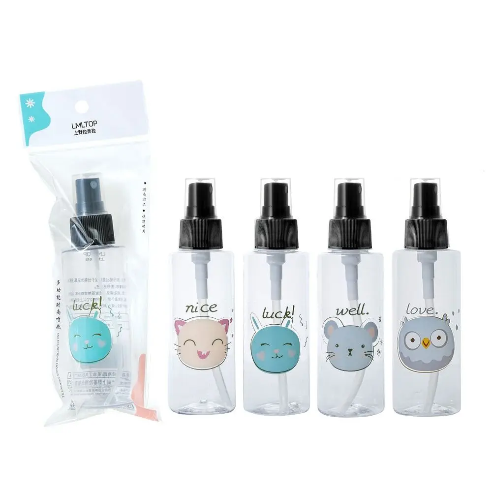 Mini Butelka z Rozpylaczem w Kształcie Kreskówki 30-100ml Wielokrotnego Użytku Pojemnik Kosmetyczny Butelka z Pompką Przeciskową Przenośny Rozpylacz do Płynów Podróżny