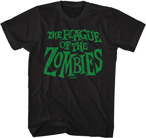 

Hammer Horror DRACULA T-Shirt PLAGUE OF THE ZOMBIES LOGO Black Adult