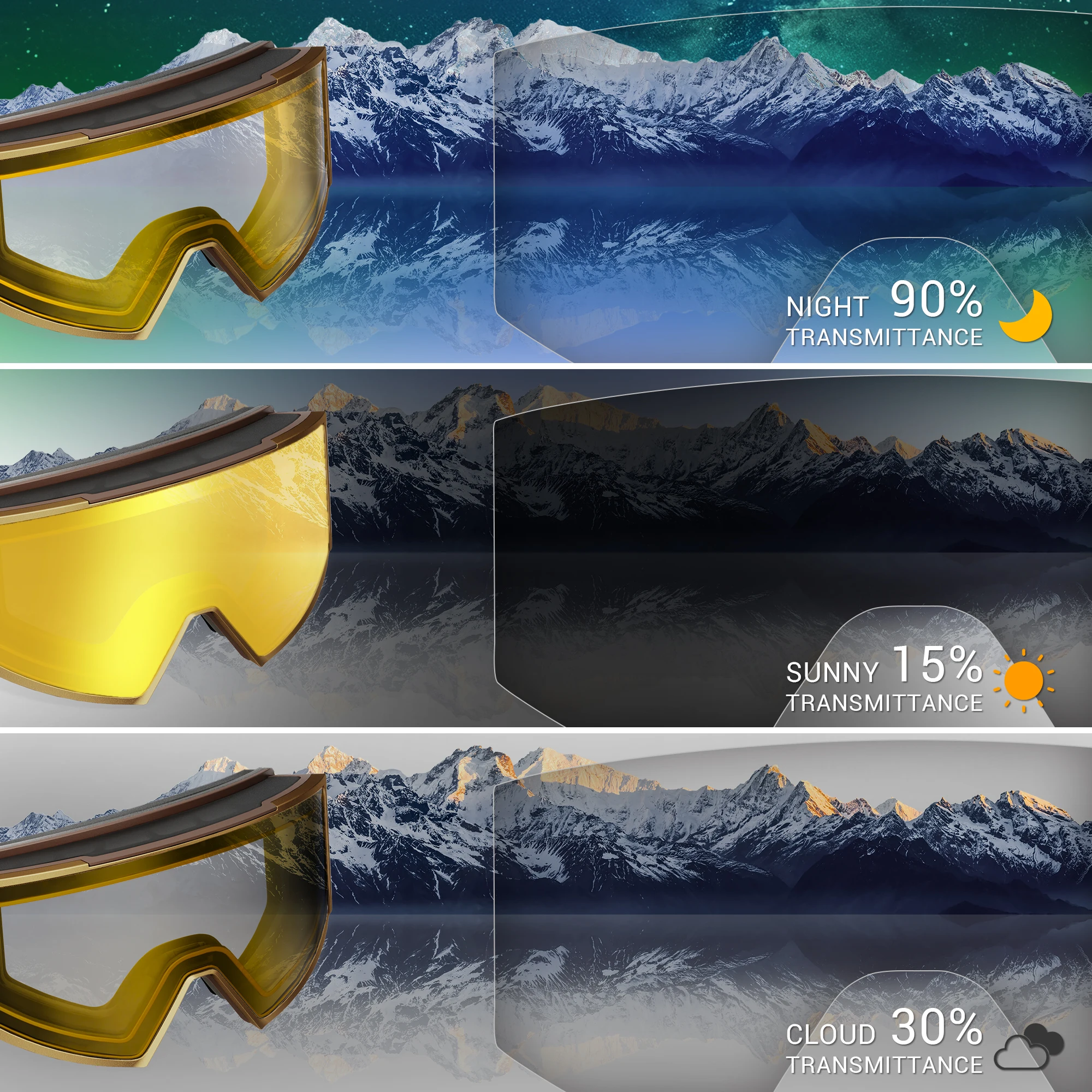 KAPVOE في الهواء الطلق نظارات التزلج اللونية الرجال على الجليد نظارات النساء الشتاء الثلوج النظارات الشمسية UV400 المغناطيسي الجذب عدسة جديد