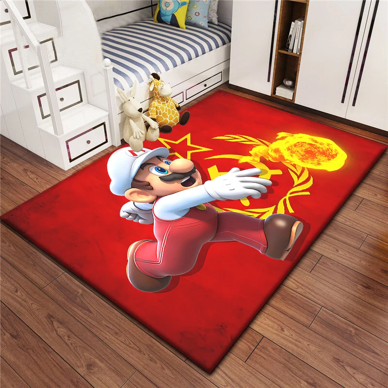 Super Mario Game HD Printed Carpet Rug for Living Room Bedroom Decoration Picnic Camp Kitchen Carpet Crawling Carpet Decoration