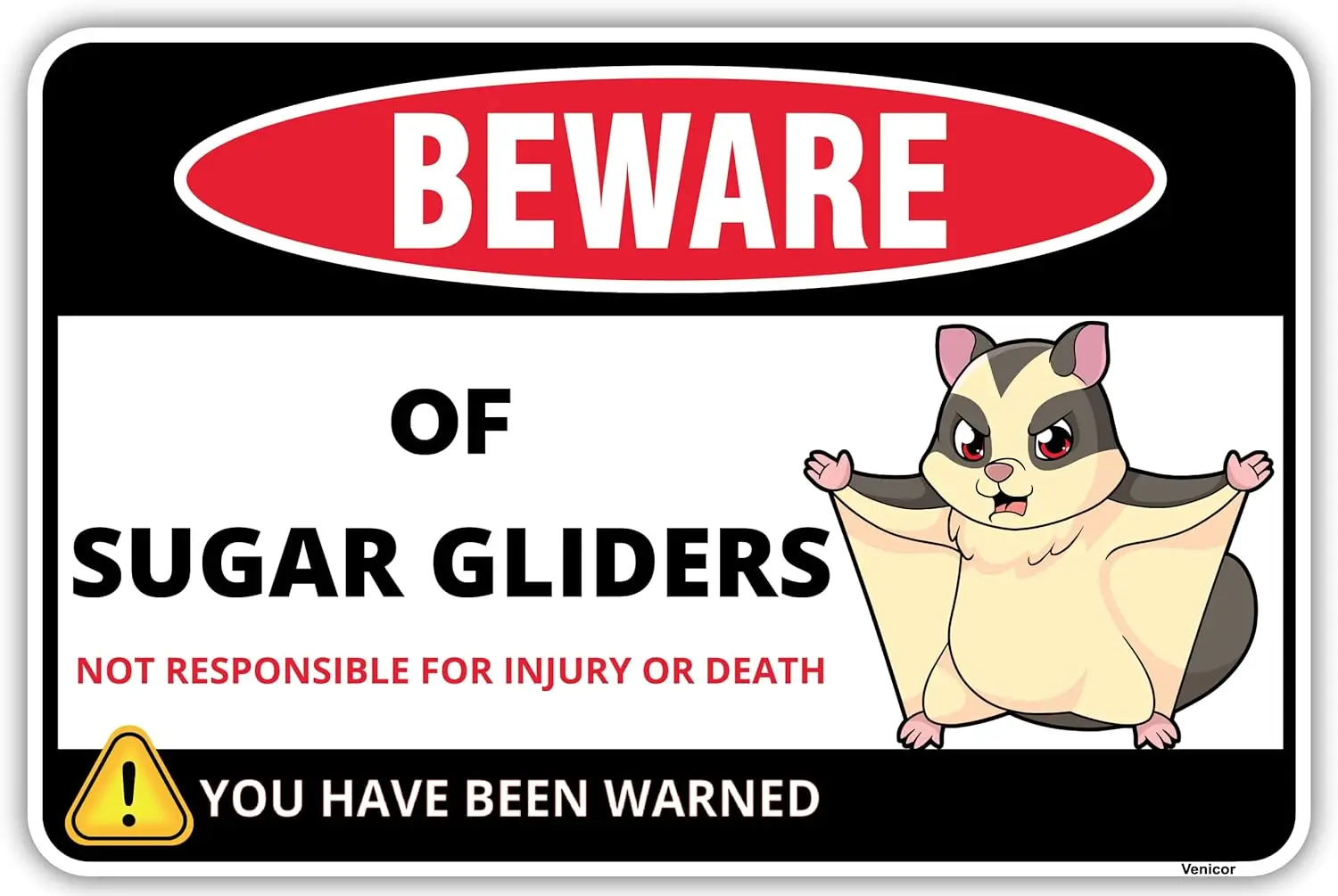 Metal Tin Sign 12;x16;, Beware of Sugar Gliders Sign Vintage Printing Plaque Birthday Gift Garden Yard Signs Home Wall Decor