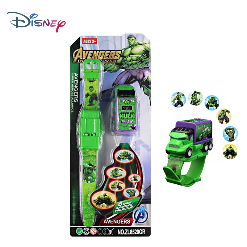 Disney SpiderMan Hulk Cartoon Child 3D Projection Watch Anime Super heroes Children Boys Girls Toy Digital Watches Birthday Gift