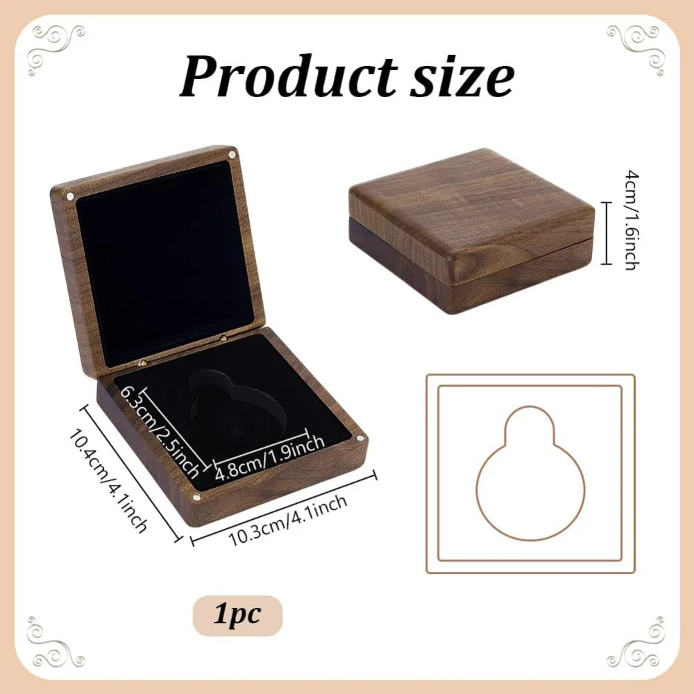 4x4 inch Walut Wood Watch Box Pocket Watch Organizer Case Display Box Gift Cases for Men Birthday Father's Day Travel Home Store