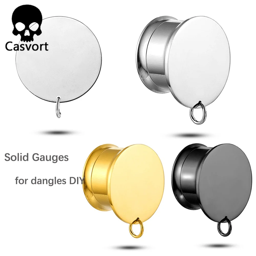 Casvort 2PCS DIY Runde Ohr Messgeräte Expander Ohr Kleiderbügel Tunnel 316 Edelstahl Frauen Piercing Körper Schmuck Mode Neue