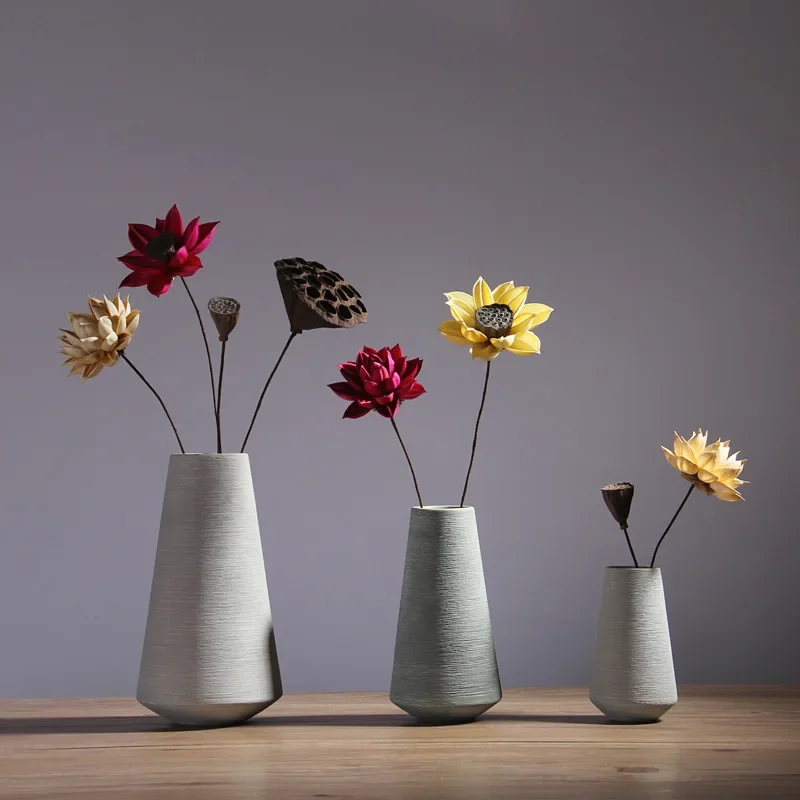 

Nordic brushed ceramic vase Zen living room decor