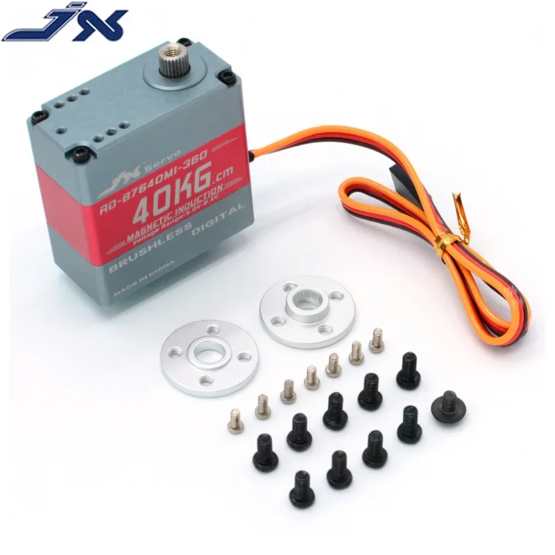 

JX Servo RD-B7640MI-360 40kg 8.4V Brushless Servo 360 Degree Magnetic Induction Full CNC Aluminium Hulls Robot Mechanical Arm