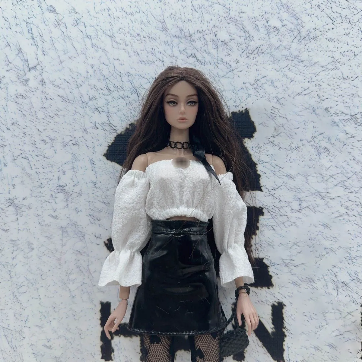 1/6 BJD Supermodel Doll Clothes City Girl Pure Desire 6 Piece Set Top+Skirt+Socks+Shoes+Handbag+Necklace Set For 30cm Doll