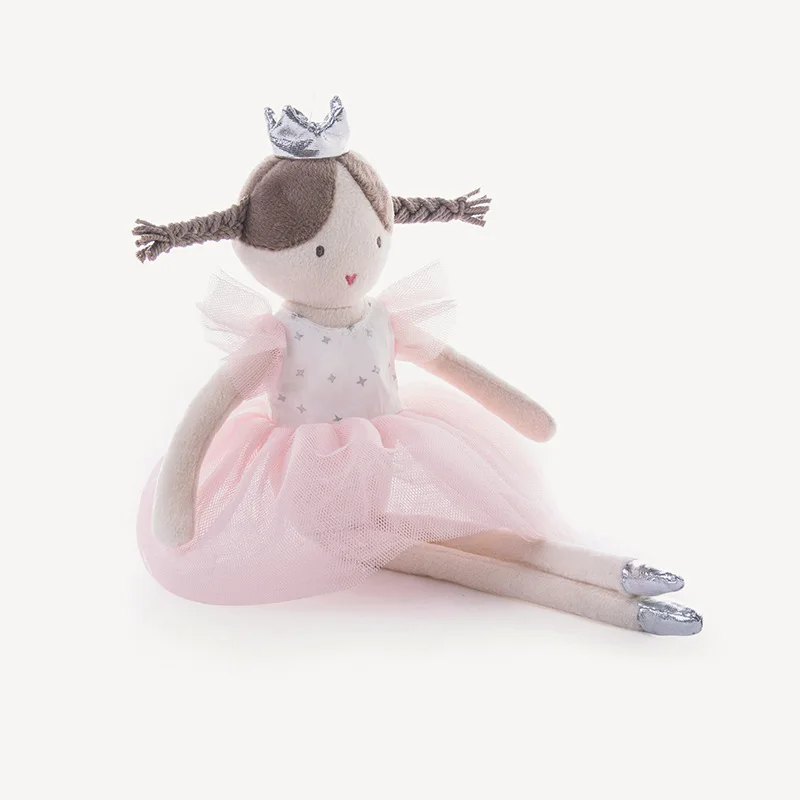 New 34cm Pink Ballet Girl Doll with Princess Crown High Quality Stuffed Toy for Babies and Children Companion Sleeping Mate