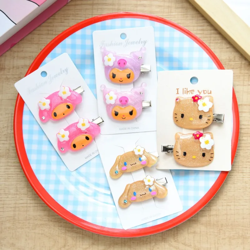 

Hello Kitty Hair Clip Cute Anime Women Accessories KT Kuromi My Melody Cartoon Decoration Doll Children Toy Girl Gift Wholesale