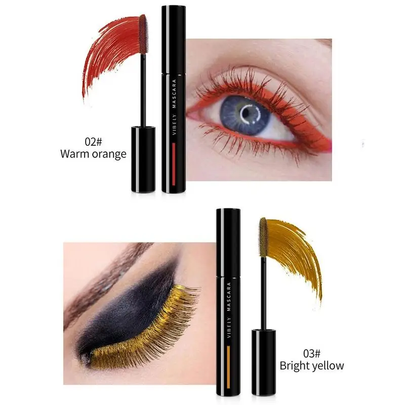 Sdotter 5 colori Mascara impermeabile a lunga durata arricciatura setosa allungamento trucco blu verde rosso giallo arancione Volume Eye cosmetti