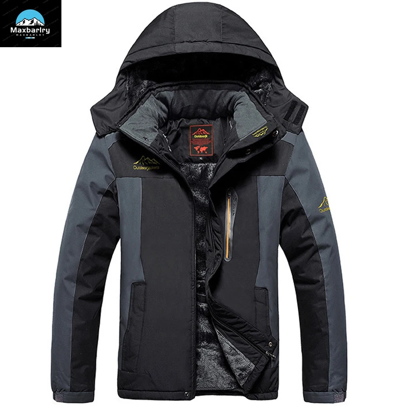 Winter Thicken Fleece Hiking Jackets Men Outdoors Waterproof Retro Parkas Mens Windbreaker Hunting Mountaineering Rain Jacket