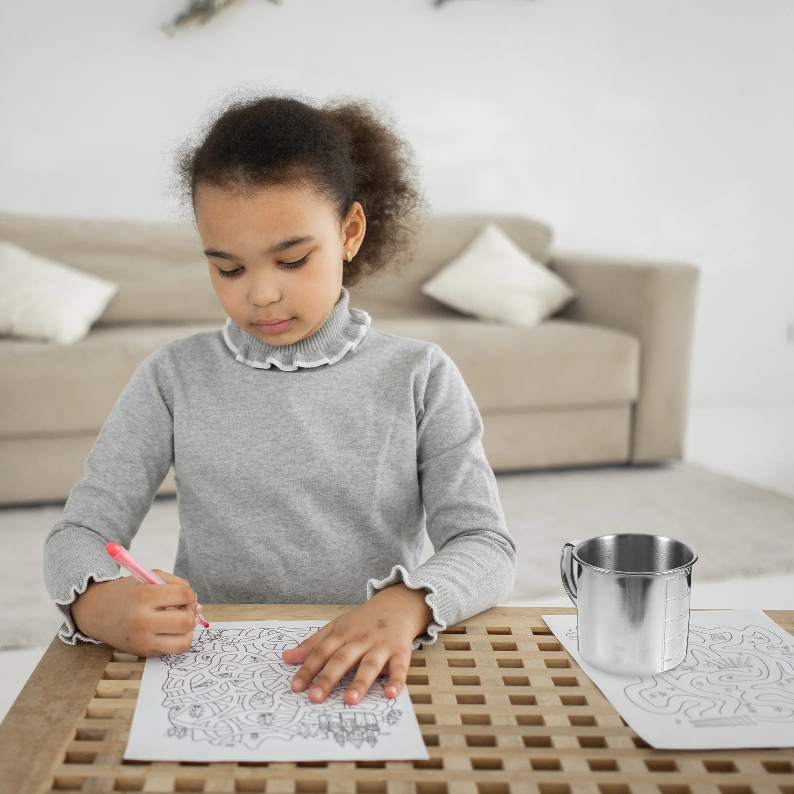 

2Pcs Stainless Steel Measuring Cups Rice Measuring Cups with Handle Clear Markings for Precise Baking Cooking Rice Container